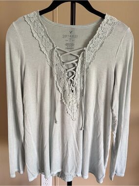 American Eagle Lace-Up Top - Size Medium